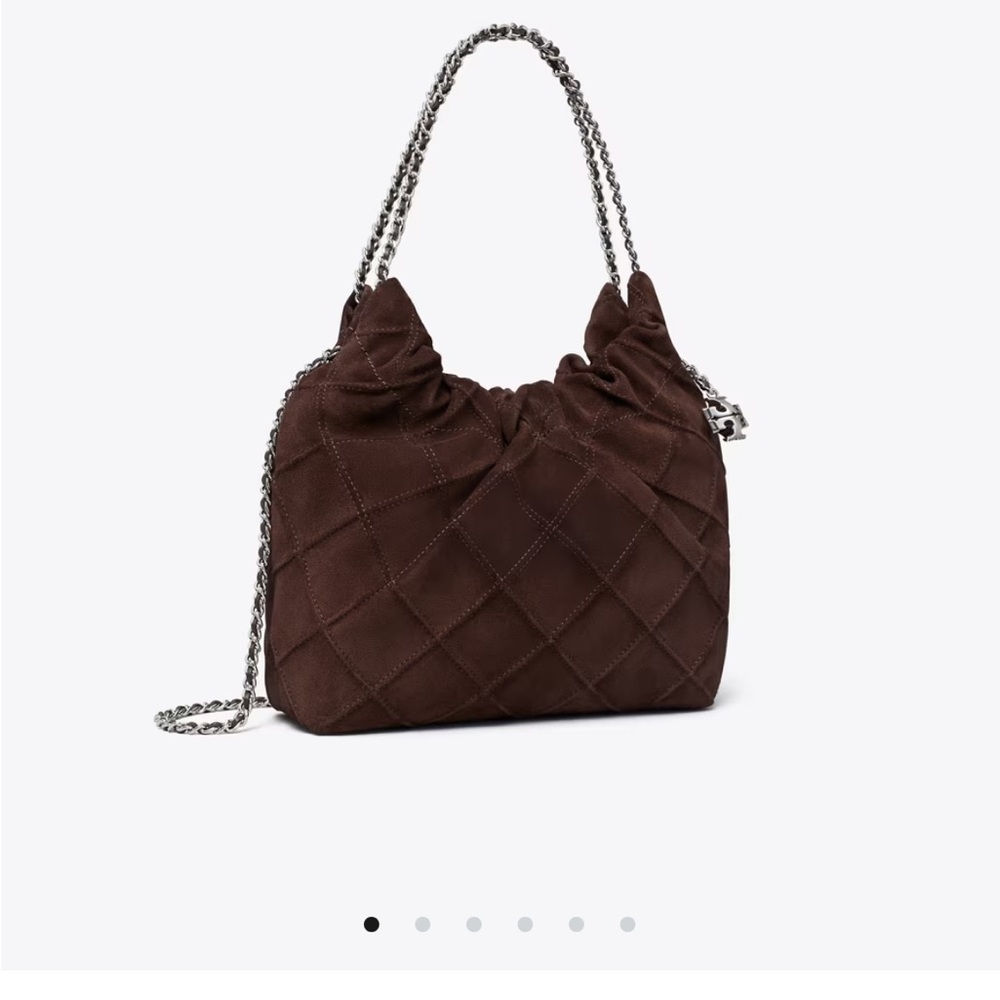 Tory Burch MINI FLEMING SOFT SUEDE HOBO BAG